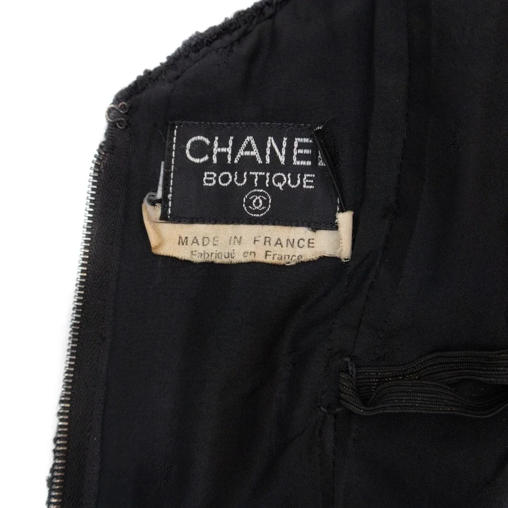 RARE Chanel Vintage S/S 1993 Circa Black Tweed Corset‎ with Gold Clover Buttons